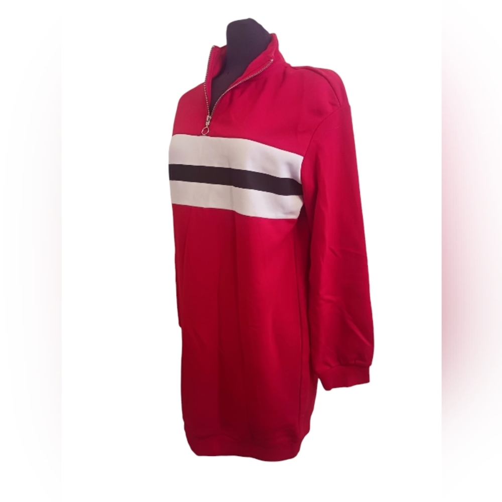 Red & White Tunic Sweater by Divided H&M Size 2 - Picture 3 of 5